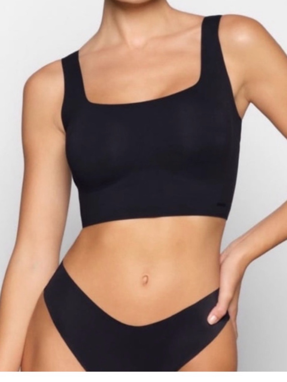 SKIMS Naked Longline Scoop Bra 5X Black Wireless Lounge Bralette NWT